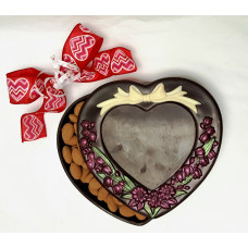 Heart Box w/Embbossed Flowers & Bow (X-Large)