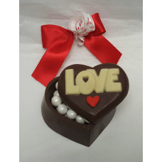  LOVE  letters embossed on lid/ small chocolate heart box 