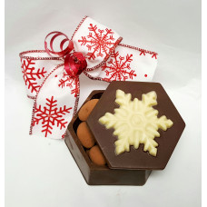 Chocolate Box Hexagonal with Snowflake on lid 